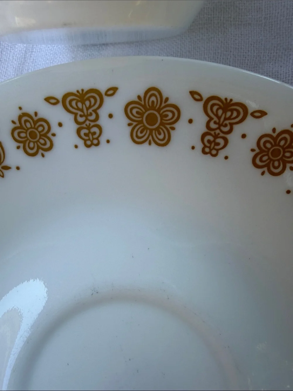 Corelle by Corningware White and “Gold-dot” Butterflies 5 teacups and saucers